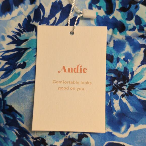 Andie Baia One Piece Blue Floral Swimwear Bathing Suit Adjustable Size S New - Picture 11 of 12